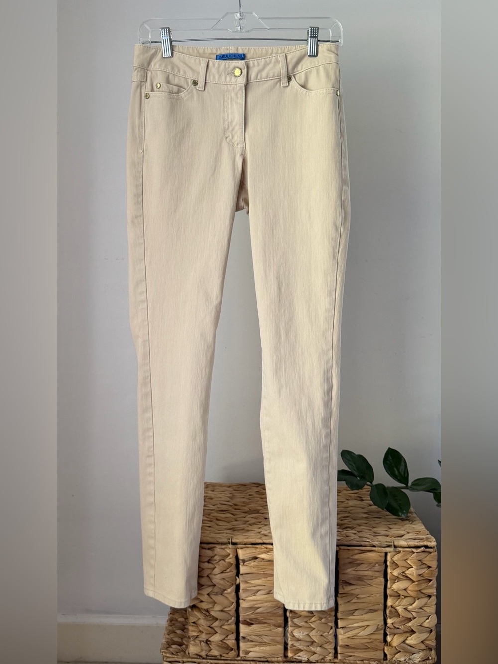 Women's J. McLAUGHLIN Beige Tan Skinny Jeans Stretch Pants Size 2